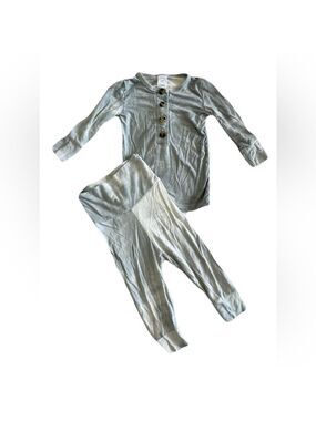 Lou Lou & Co Long Sleeve Blue Tie‎ Dye Henley Pajama Set